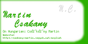 martin csakany business card